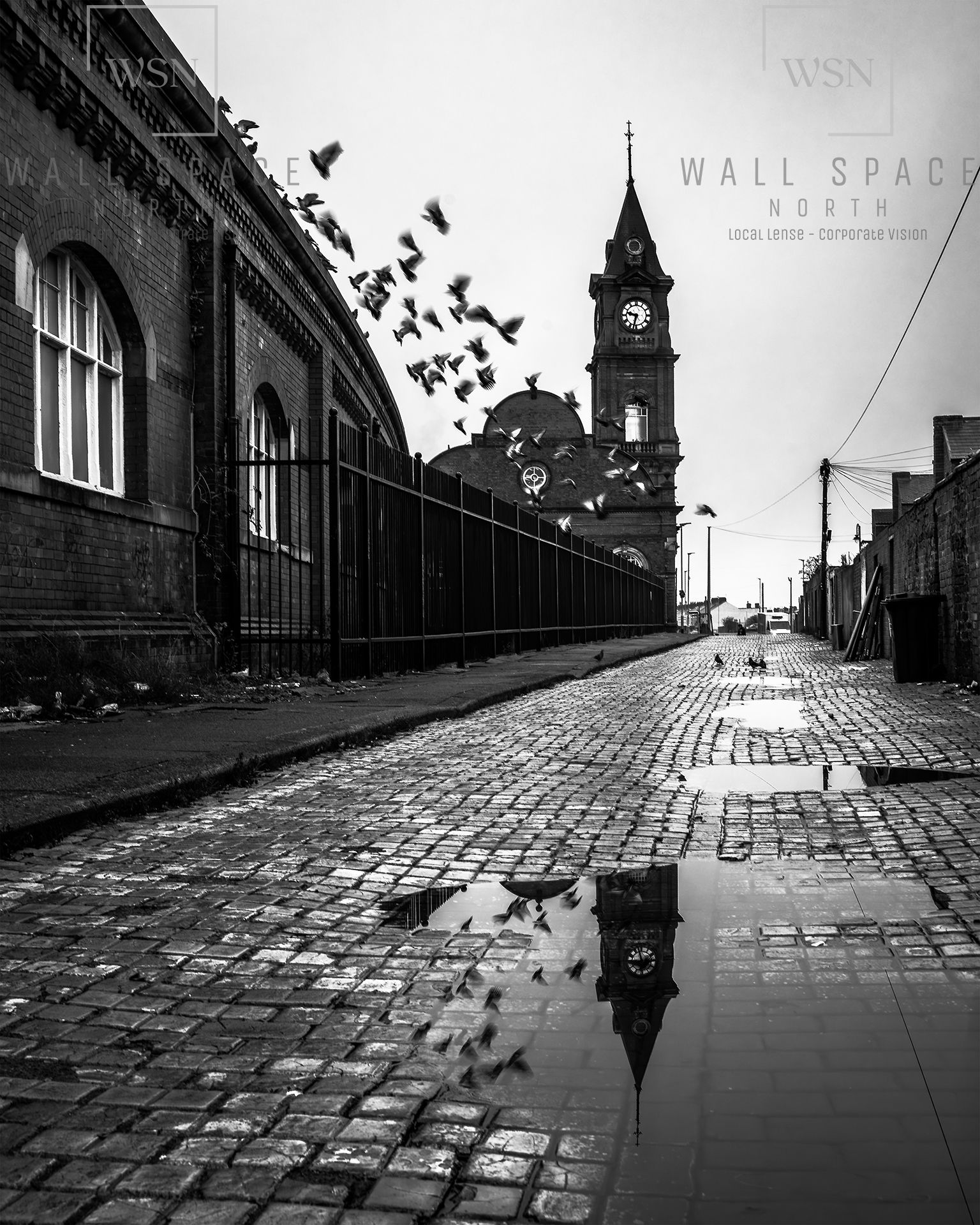 Urban discovery photography of Darlington cityscape — monochrome and HDR corporate art subscriptions, North East England corporate art