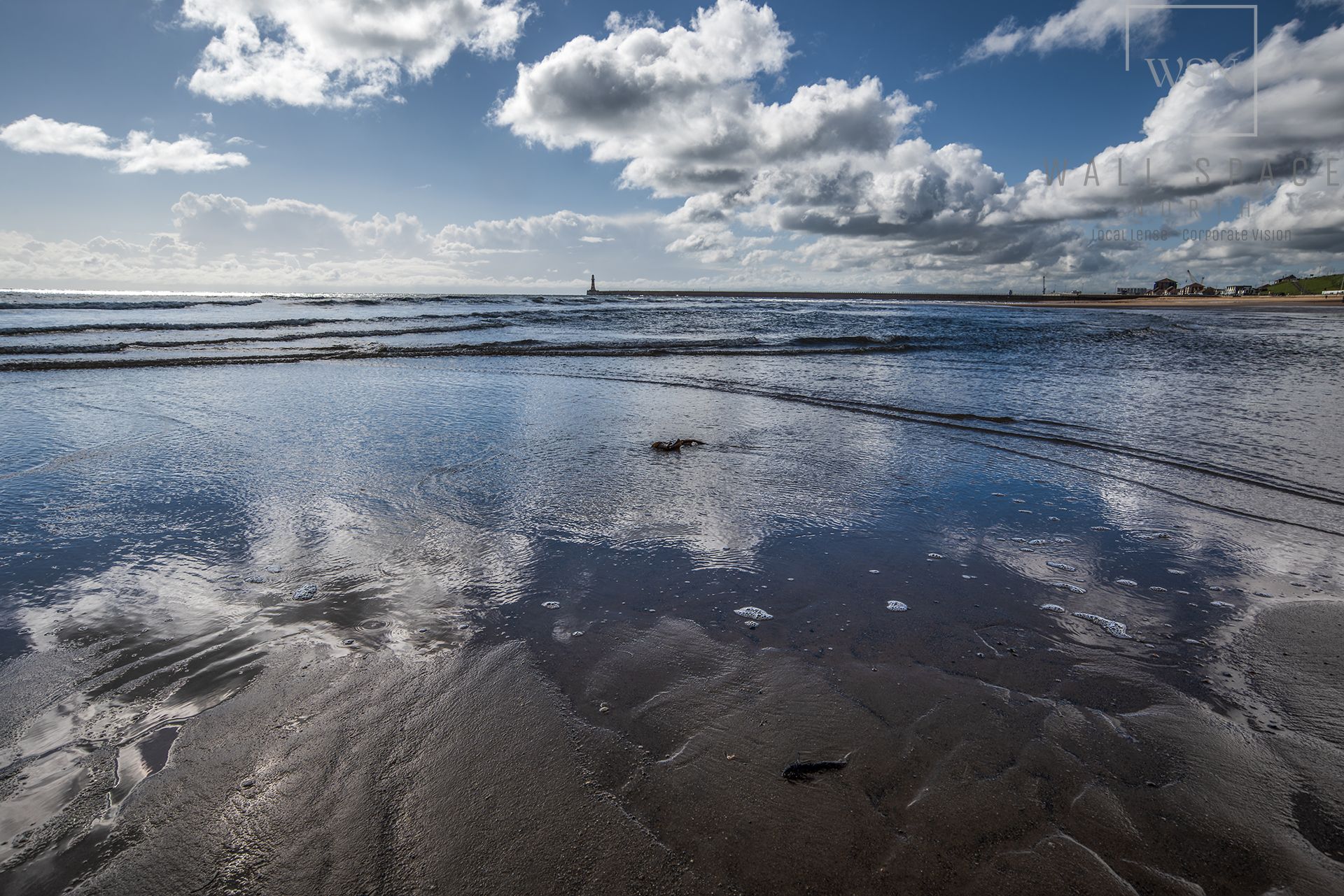 Fine art coastal landscape of Roker beach, Sunderland — North East England office art